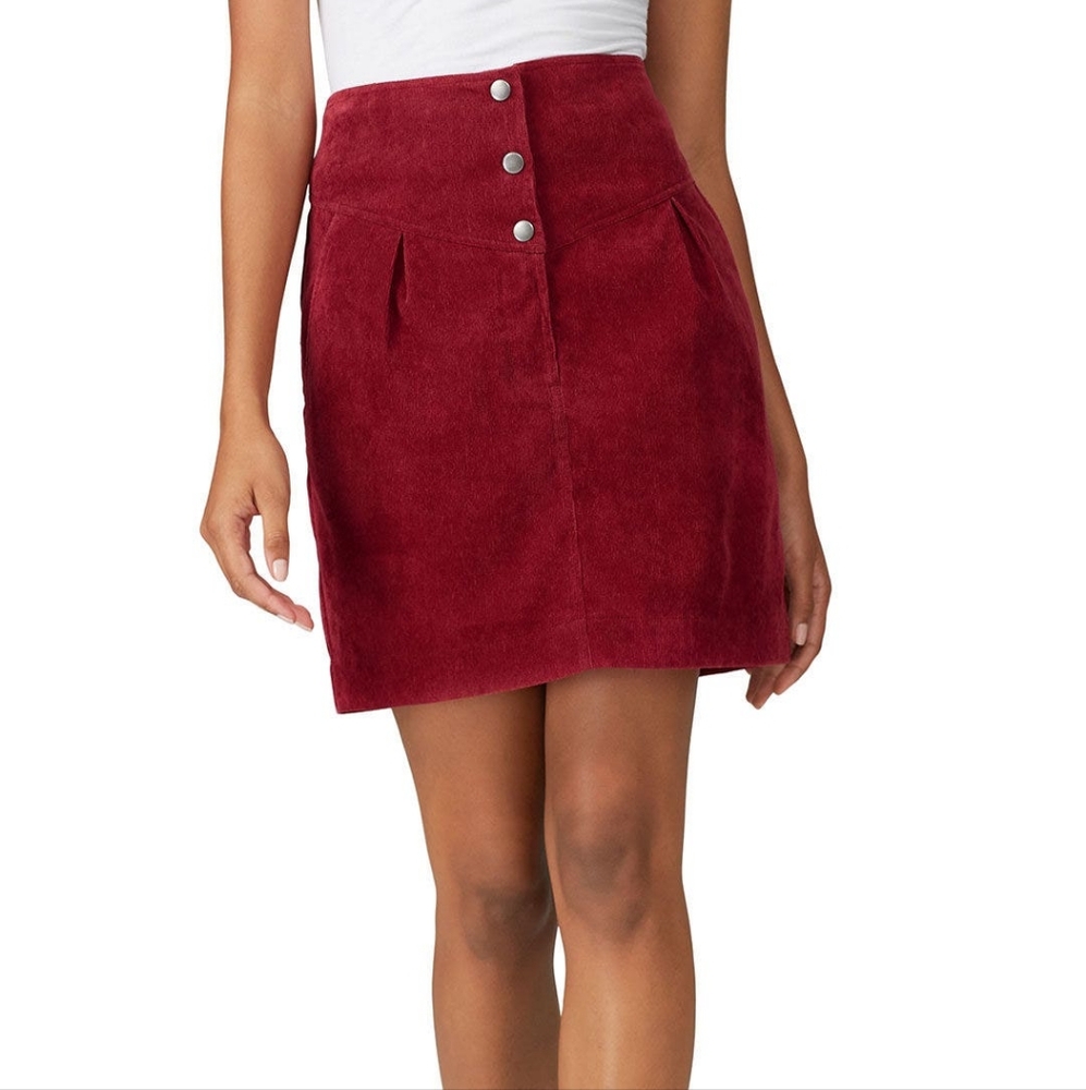 Rebecca Minkoff Brielle Corduroy Skirt In Red Size 6